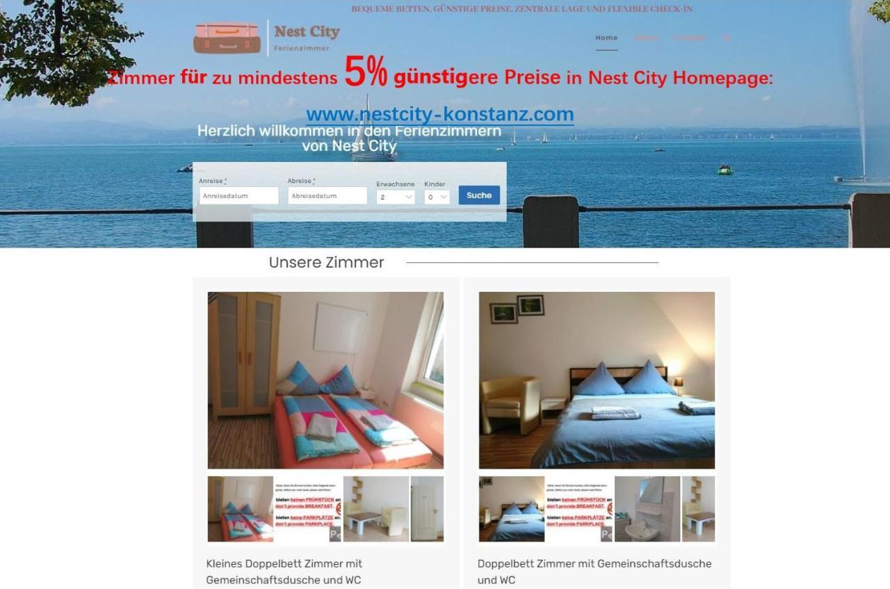 Nest City - Not A Hotel, Private Room With Shared Showers, No Parking, Breakfast, Or Kitchen, Towels Available For A Fee, Check-In 4 Pm To 11 Pm Konstanz Exterior photo